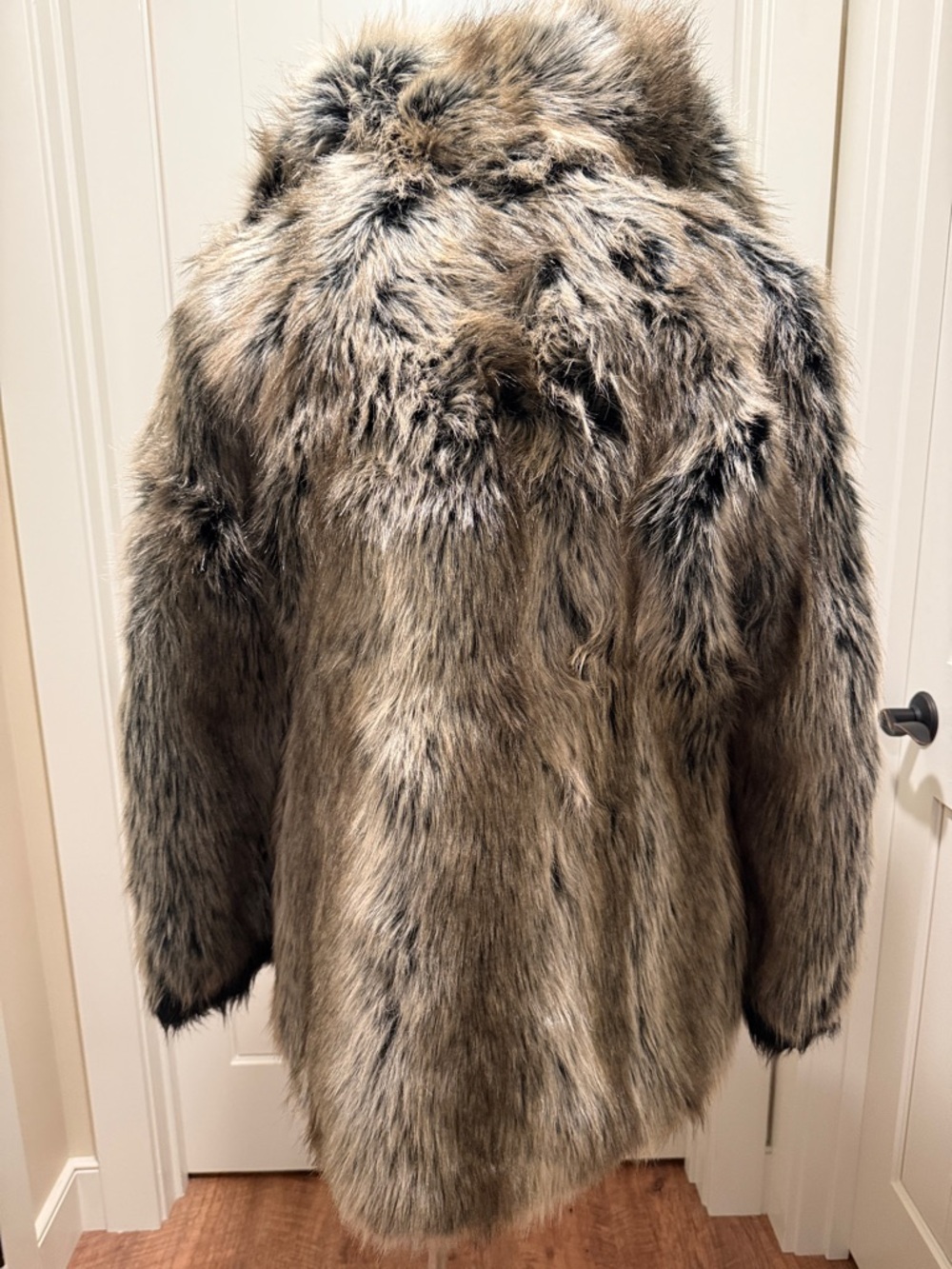 Vintage SPIRITHOODS 2019 Grey Wolf Med Classic Vegan Fur Peacoat Double Breasted - Picture 15 of 17